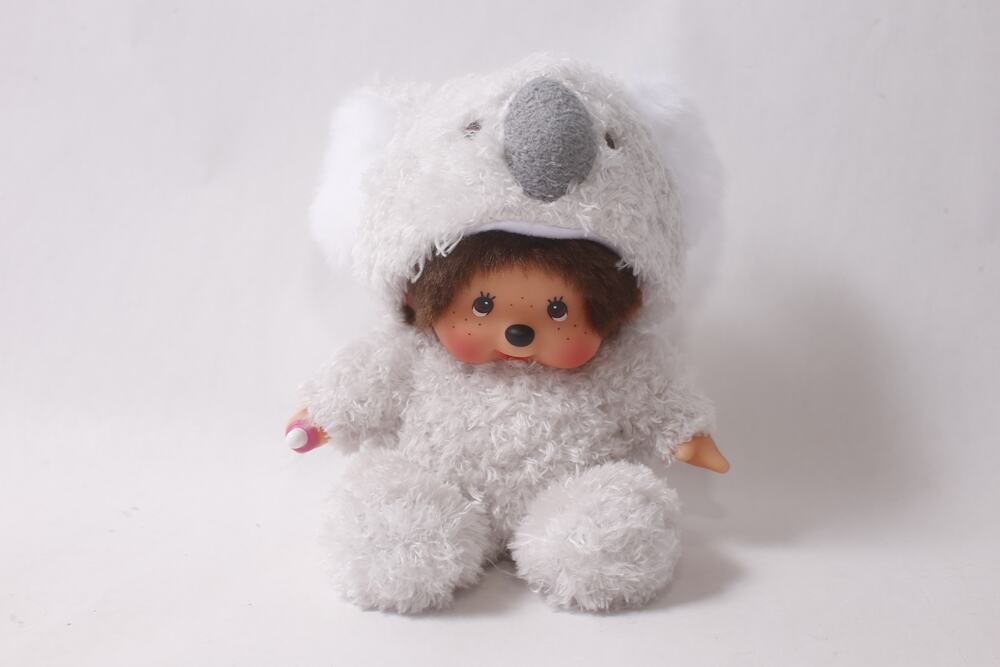 Monchhichi White Fluffy Koala Plush 6" Sitting Toy ~ 260730-WH 468
